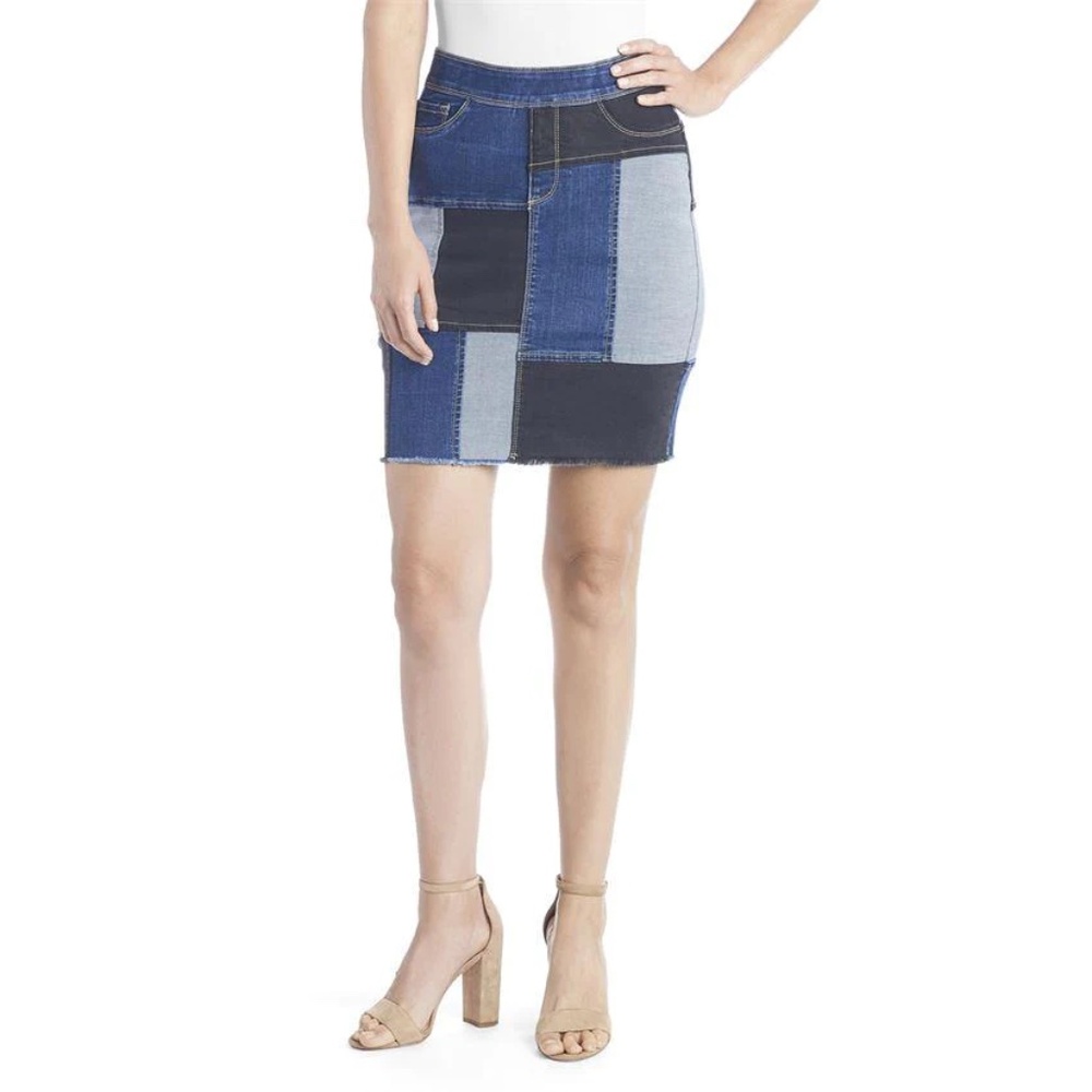 Coco + Carmen OMG Patchwork Denim Skirt